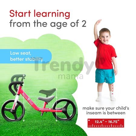 Balančné odrážadlo skladacie Folding Balance Bike Red smarTrike z hliníka s ergonomickými úchytmi od 2-5 rokov