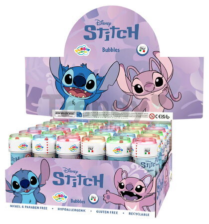 Bublifuk Stitch & Angel Disney Bubble World Dulcop hypoalergénny bez niklu a parabénov