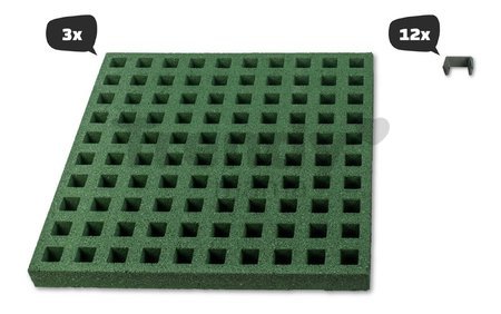 Dopadová doska pre ihrisko v tvare štvorca 54*54 cm Square Freezone Safety 3 Tiles Exit Toys sada 3 kusov zatrávňovacie protišmykové ET10835430