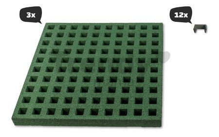 Dopadová doska pre ihrisko v tvare štvorca 54*54 cm Square Freezone Safety 3 Tiles Exit Toys sada 3 kusov zatrávňovacie protišmykové