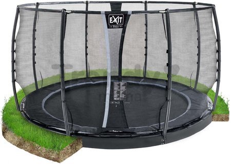 Trampolína s ochrannou sieťou Dynamic Groundlevel Exit Toys do zeme okrúhla 366 cm priemer čierna