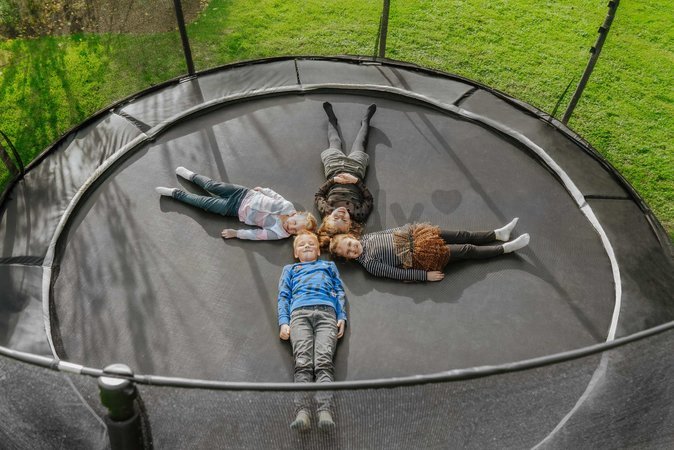 Trampolína s ochrannou sieťou Dynamic Groundlevel Exit Toys do zeme okrúhla 427 cm priemer čierna