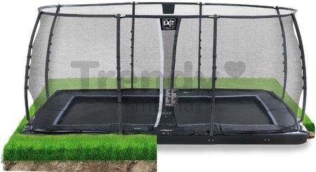 Trampolína s ochrannou sieťou Dynamic Groundlevel Black Exit Toys do zeme 305*519 cm čierna