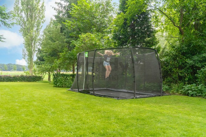 Trampolína s ochrannou sieťou Dynamic Groundlevel Exit Toys do zeme 275*458 cm čierna
