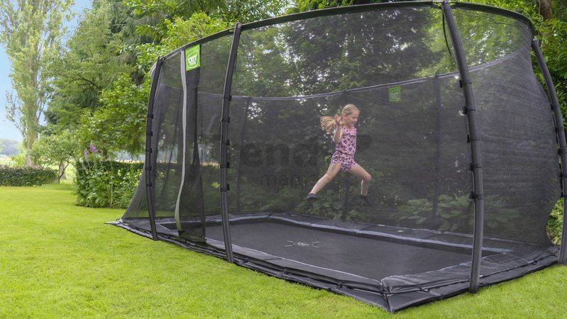 Trampolína s ochrannou sieťou Dynamic Groundlevel Exit Toys do zeme 275*458 cm čierna