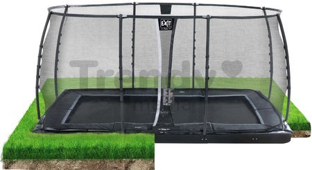 Trampolína s ochrannou sieťou Dynamic Groundlevel Exit Toys do zeme 244*427 cm čierna