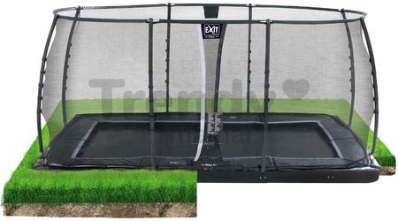 Trampolína s ochrannou sieťou Dynamic Groundlevel Exit Toys do zeme 275*458 cm čierna