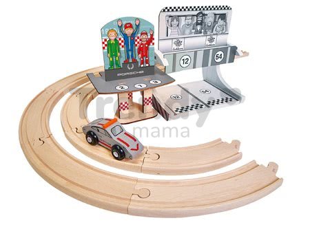 Drevená autodráha Porsche Racing Extension Set Eichhorn s bezpečnostným autom 14 dielov