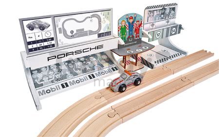 Drevená autodráha Porsche Racing Extension Set Eichhorn s bezpečnostným autom 14 dielov