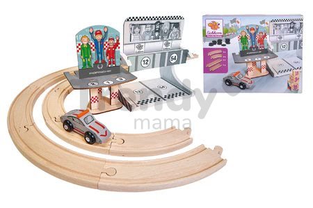 Drevená autodráha Porsche Racing Extension Set Eichhorn s bezpečnostným autom 14 dielov