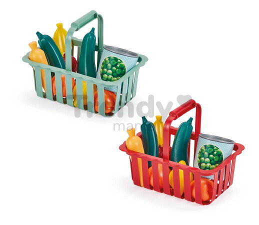 Nákupný košík Self Service Basket 100% Chef Écoiffier so zeleninou a ovocím 9 doplnkov od 18 mes