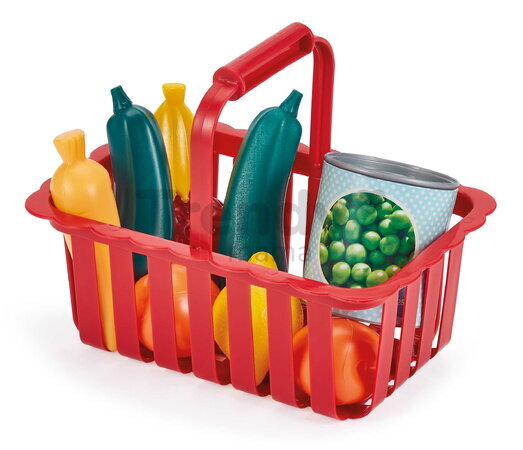 Nákupný košík Self Service Basket 100% Chef Écoiffier so zeleninou a ovocím 9 doplnkov od 18 mes
