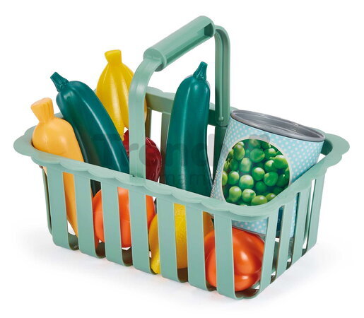 Nákupný košík Self Service Basket 100% Chef Écoiffier so zeleninou a ovocím 9 doplnkov od 18 mes