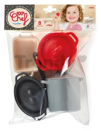 Set hrncov do kuchynky 100% Chef Écoiffier 8 dielov s plechom na pečenie a obracačka od 18 mes