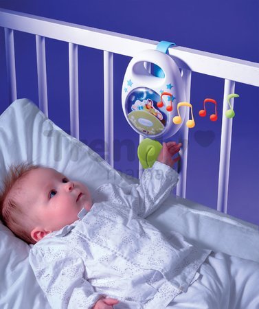 Sada do postieľky Smoby nočné svetlo a hudobná skrinka pre najmenších modrá/ružová