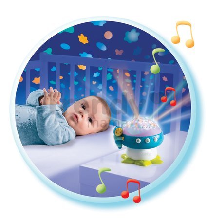 Svetelný projektor Hríb Cotoons Smoby s hudbou pre bábätká modrý