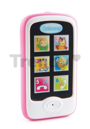 Telefón Cotoons Smoby smartphone s funkciami nahrávania a prehrávania ružový od 6 mes