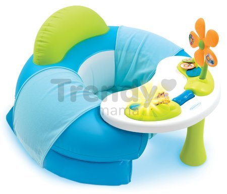 Nafukovacie kreslo Cotoons Cosy Seat Smoby s didaktickým stolom modré od 6 mes