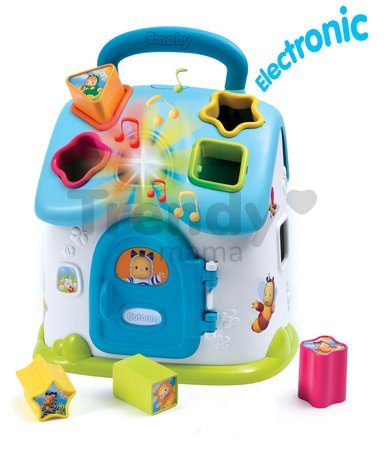 Didaktický domček Cotoons Smoby vkladací so zvukom a svetlom modrý od 12 mes