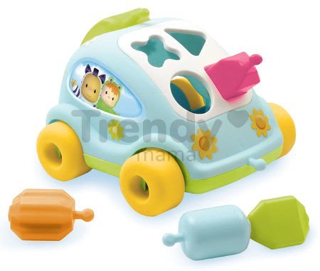 Didaktické auto Chrobáčik Shape Sorter Car Cotoons Smoby s tvarovanými vkladacími kockami od 12 mes