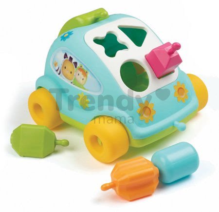 Didaktické auto Chrobáčik Shape Sorter Car Cotoons Smoby s tvarovanými vkladacími kockami od 12 mes