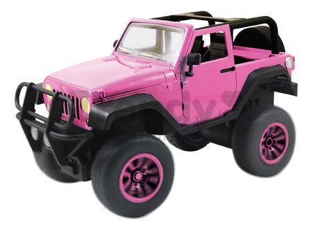 Autíčko na diaľkové ovládanie RC Jeep Wrangler Girlmazing Jada ružové s nálepkami dĺžka 30 cm 1:16 od 6 rokov