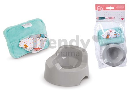 Nočník s utierkami Potty & Baby Wipe Corolle pre 30 cm bábiku 2 doplnky od 18 mes