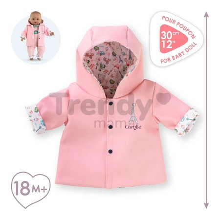 Pršiplášť pre bábiku Reversible Rain Coat A Weekend in Paris Mon Premier Poupon Corolle pre 30 cm bábiku od 18 mes