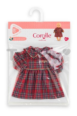 Šaty pre bábiku Dress Corolle Holidays Mon Premier Poupon Corolle vianočná edícia pre 30 cm bábiku od 18 mes