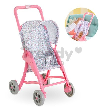 Športový kočík so sklápacou strieškou Flowered Stroller Corolle pre 30 cm bábiku od 18 mes