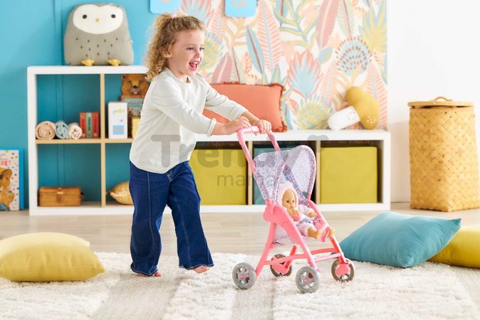 Športový kočík so sklápacou strieškou Flowered Stroller Corolle pre 30 cm bábiku od 18 mes