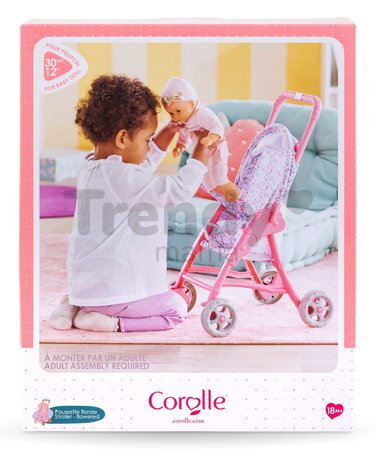 Športový kočík so sklápacou strieškou Flowered Stroller Corolle pre 30 cm bábiku od 18 mes