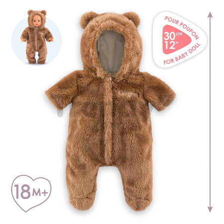 Kombinéza pre bábiku Bunting Brown Bear Mon Premier Poupon Corolle pre 30 cm bábiku od 18 mes