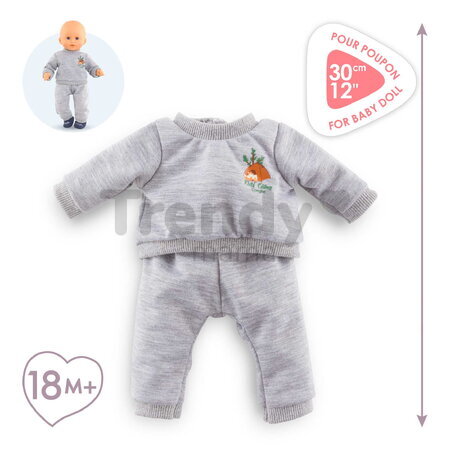 Tepláková súprava pre bábiku Grey Joggings Little Explorer Mon Premier Poupon Corolle pre 30 cm bábiku od 18 mes