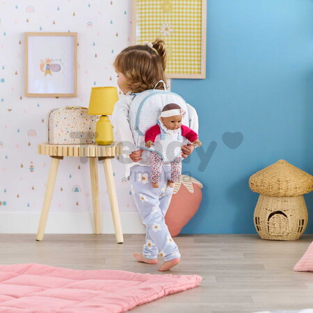 Batoh s klokankou Baby Doll Carrier Backpack Stars Corolle modrý pre 30 cm bábiku nastaviteľné popruhy
