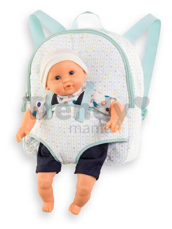 Batoh s klokankou Baby Doll Carrier Backpack Stars Corolle modrý pre 30 cm bábiku nastaviteľné popruhy