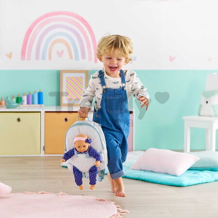 Batoh s klokankou Baby Doll Carrier Backpack Stars Corolle modrý pre 30 cm bábiku nastaviteľné popruhy