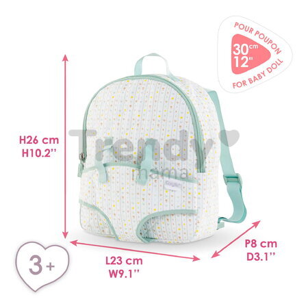 Batoh s klokankou Baby Doll Carrier Backpack Stars Corolle modrý pre 30 cm bábiku nastaviteľné popruhy