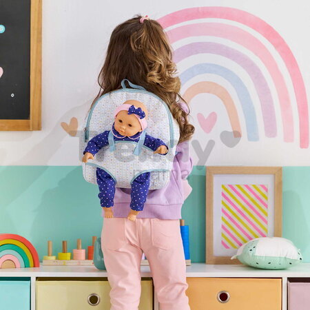 Batoh s klokankou Baby Doll Carrier Backpack Stars Corolle modrý pre 30 cm bábiku nastaviteľné popruhy