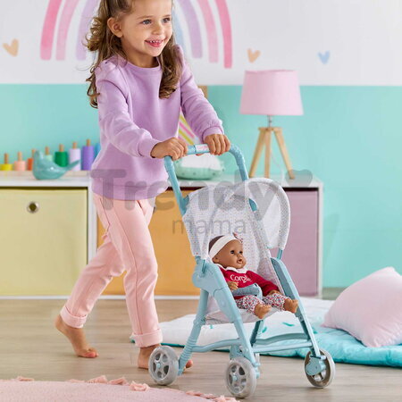 Športový kočík pre bábiku Stroller Stars Corolle modrý so sklápacou strieškou pre 30 cm bábiku od 18 mes