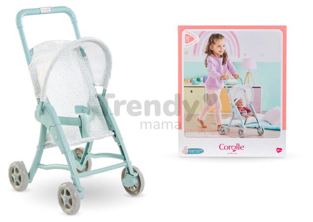Športový kočík pre bábiku Stroller Stars Corolle modrý so sklápacou strieškou pre 30 cm bábiku od 18 mes