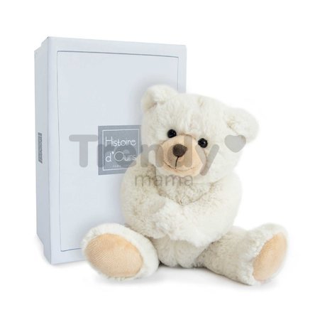 Plyšový medvedík Ours Câlinour’s Ivory Histoire d’ Ours v darčekovom balení biely 25 cm od 0 mes