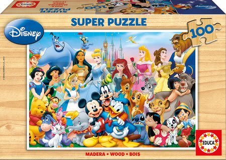 Drevené puzzle Disney svet Educa 100 dielov od 5 rokov
