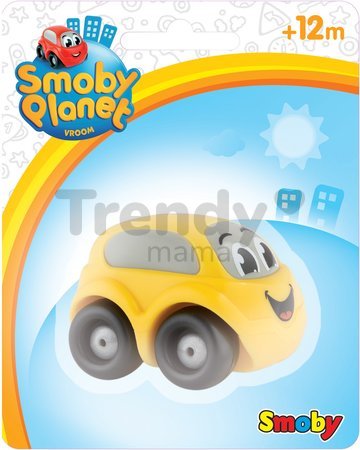 Autíčko Vroom Planet Smoby rôzne farby dĺžka 7 cm na karte od 12 mes