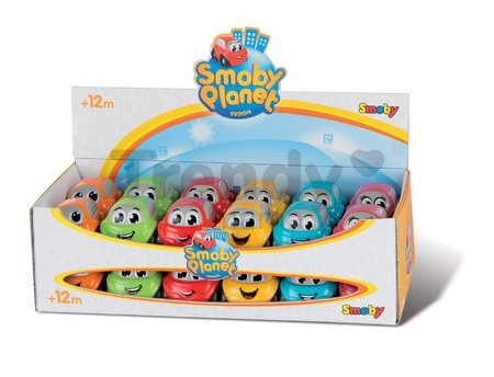 Autíčko Vroom Planet Smoby rôzne farby dĺžka 7 cm na karte od 12 mes
