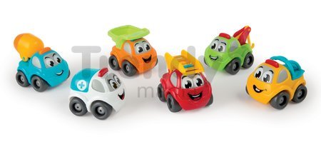 Autíčko Vroom Planet Smoby - hasiči, záchranka, miešačka, odťahovka, nákladiak, pracovné auto dĺžka 7 cm od 12 mes