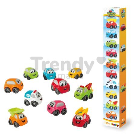 Autíčka Bubble Car Tube Vroom Planet Smoby 10 druhov osobné a pracovné od 12 mes