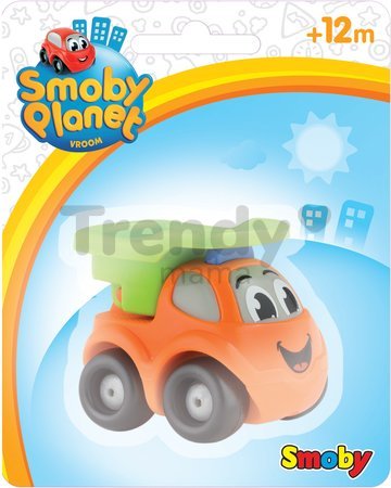 Autíčko Vroom Planet Smoby - hasiči, odťahovka, sanitka, miešačka, nákladiak,pracovné auto dĺžka 7 cm od 12 mes