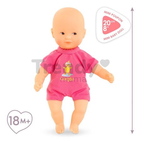 Bábika do vane Mini Bath Pink Mon Premier Poupon Corolle s hnedými očami 20 cm od 18 mes