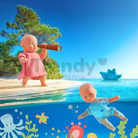 Bábika do vane Mini Bath Set Mon Premier Poupon Corolle s hnedými očami so županom a loďkou 20 cm od 18 mes